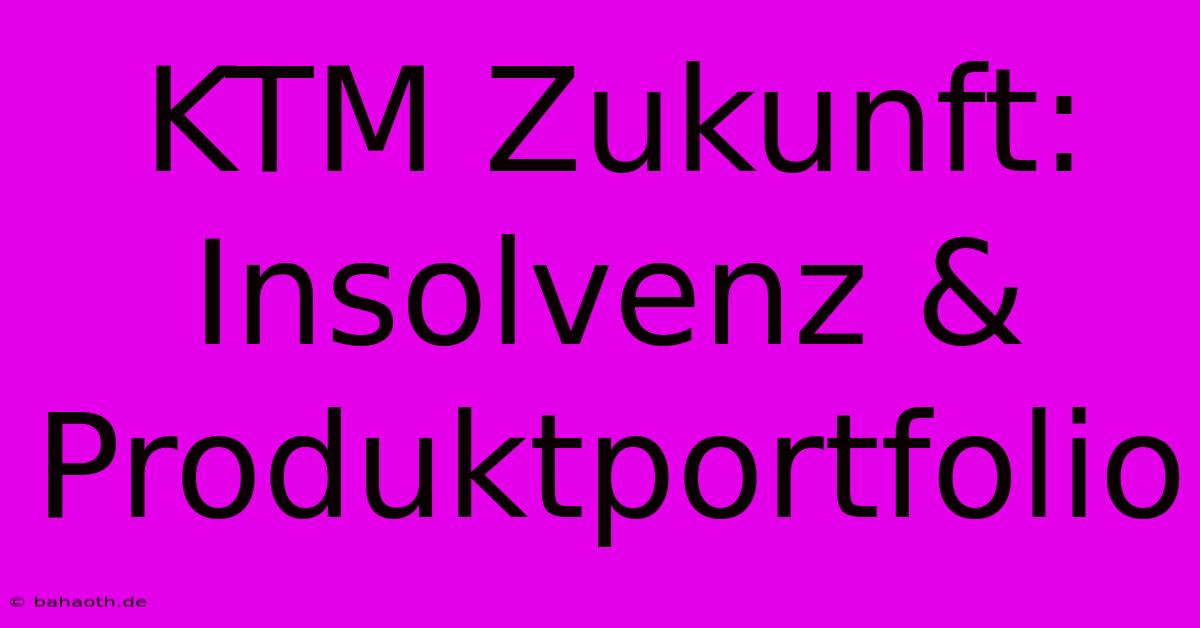 KTM Zukunft: Insolvenz & Produktportfolio