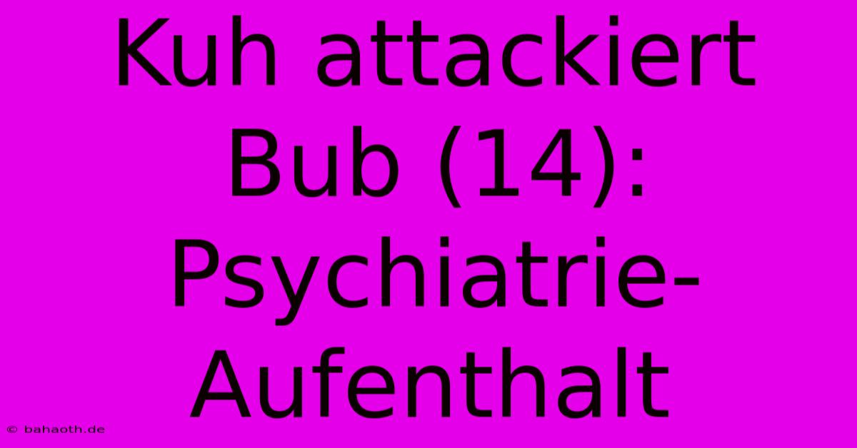 Kuh Attackiert Bub (14):  Psychiatrie-Aufenthalt