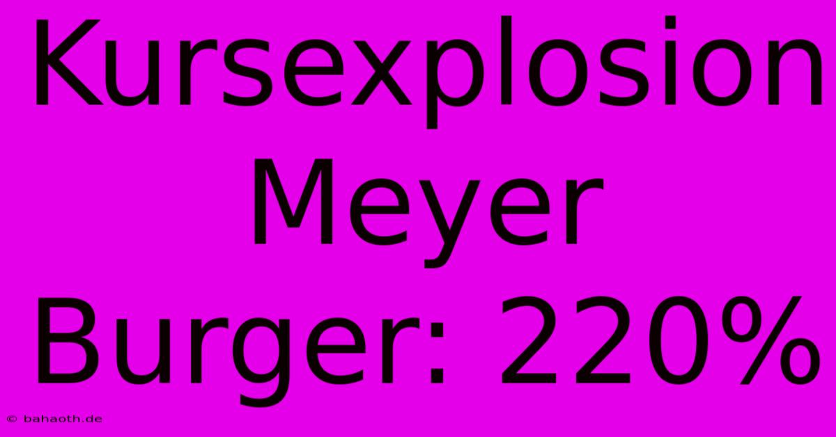 Kursexplosion Meyer Burger: 220%