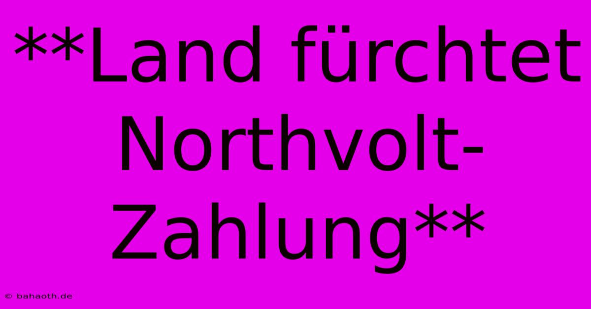 **Land Fürchtet Northvolt-Zahlung**