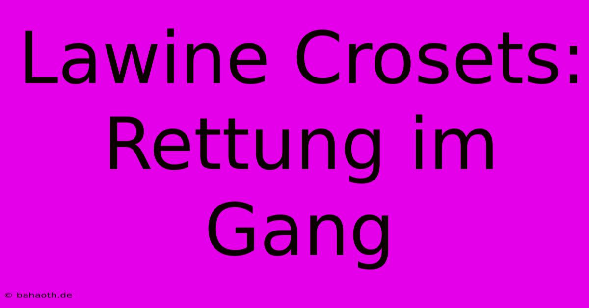 Lawine Crosets:  Rettung Im Gang