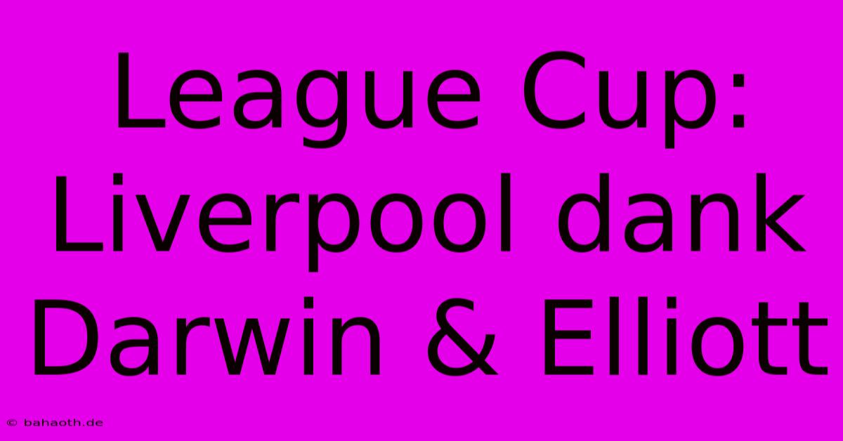 League Cup: Liverpool Dank Darwin & Elliott