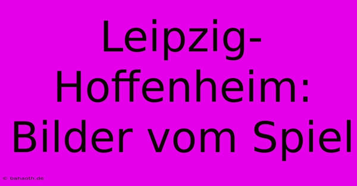 Leipzig-Hoffenheim: Bilder Vom Spiel