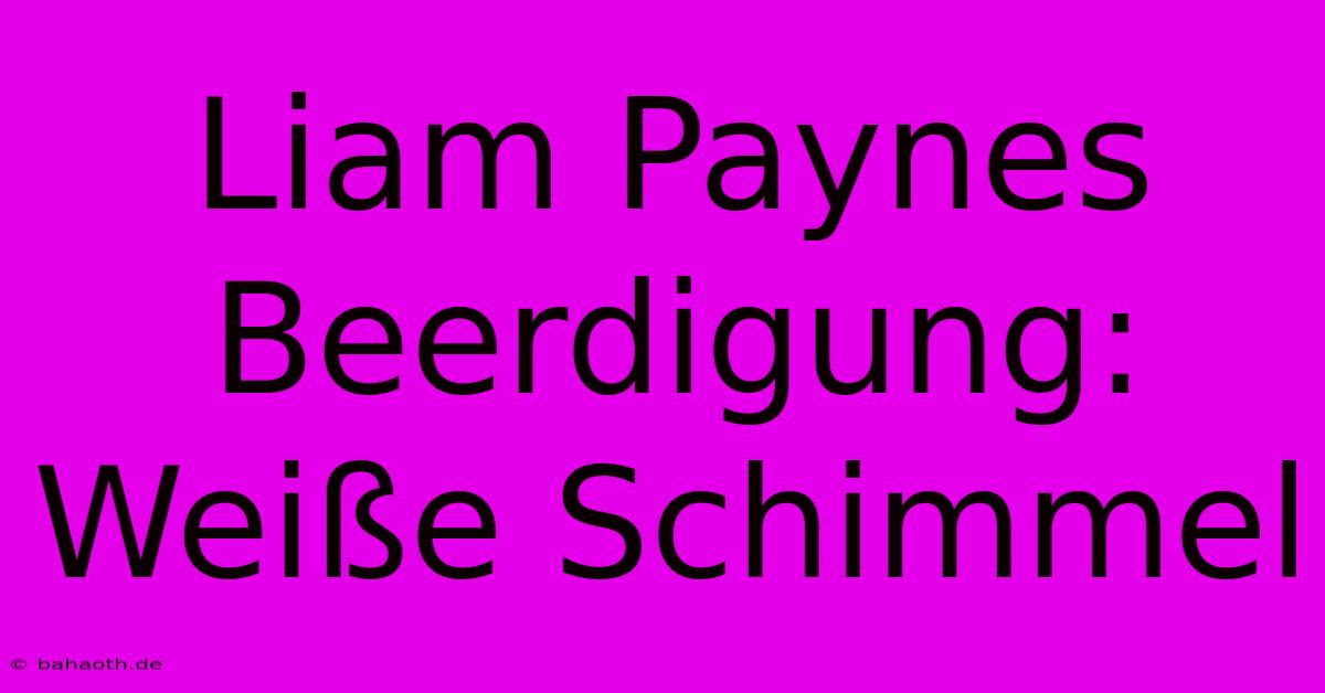 Liam Paynes Beerdigung: Weiße Schimmel