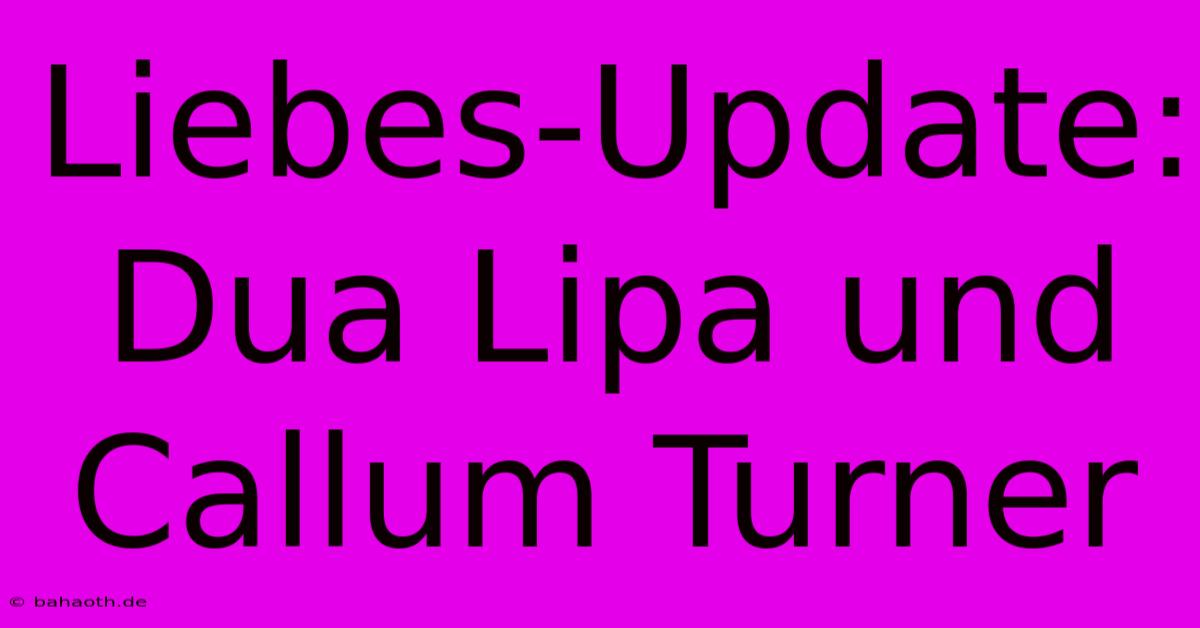 Liebes-Update: Dua Lipa Und Callum Turner