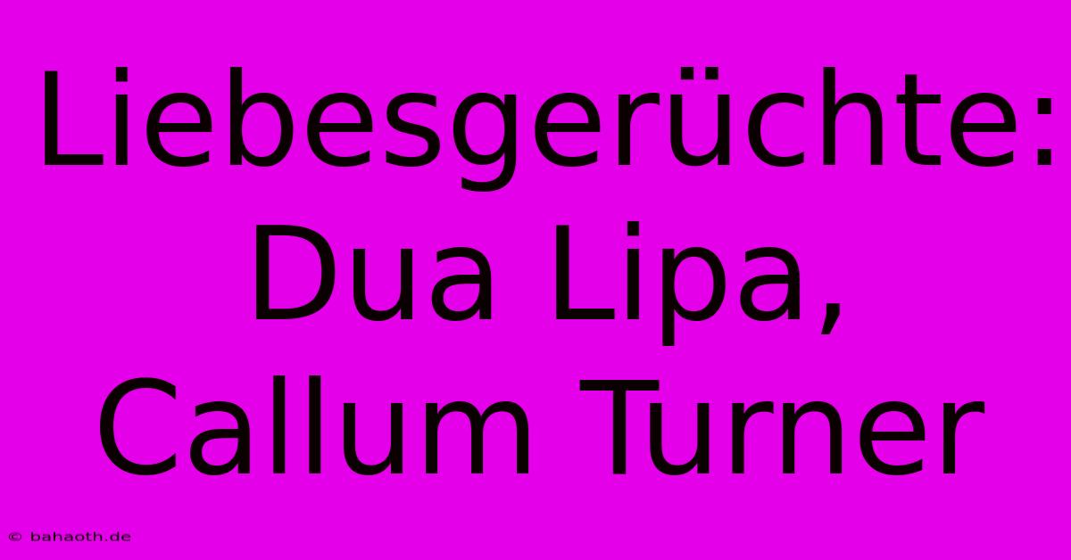 Liebesgerüchte: Dua Lipa, Callum Turner