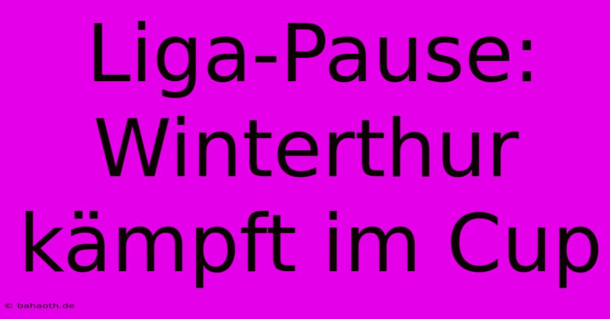 Liga-Pause: Winterthur Kämpft Im Cup