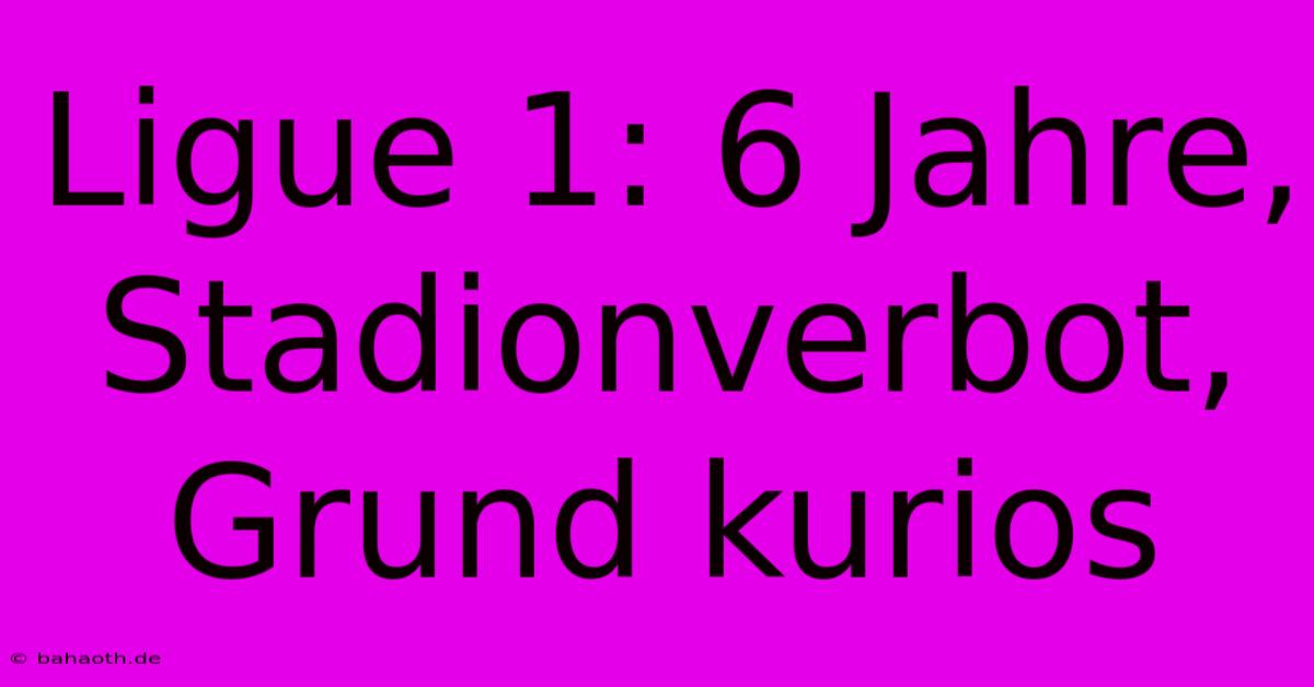 Ligue 1: 6 Jahre, Stadionverbot, Grund Kurios