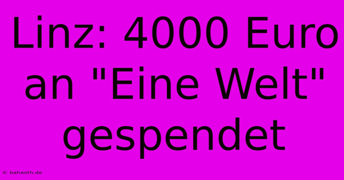 Linz: 4000 Euro An 