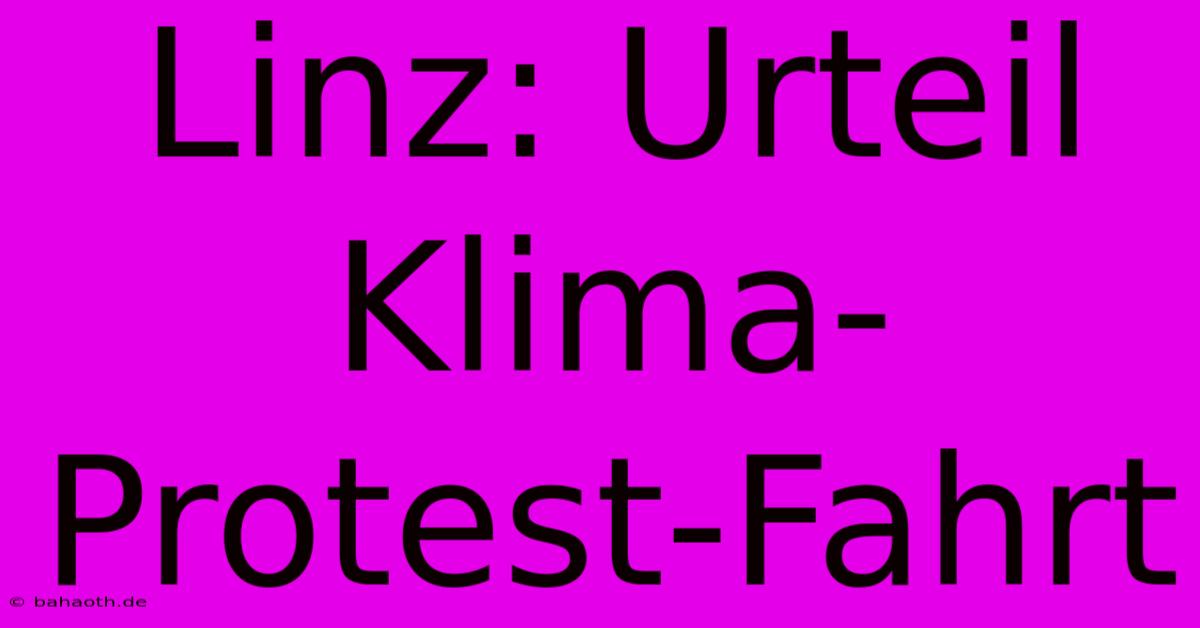 Linz: Urteil Klima-Protest-Fahrt