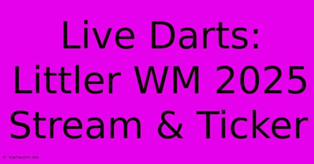 Live Darts: Littler WM 2025 Stream & Ticker