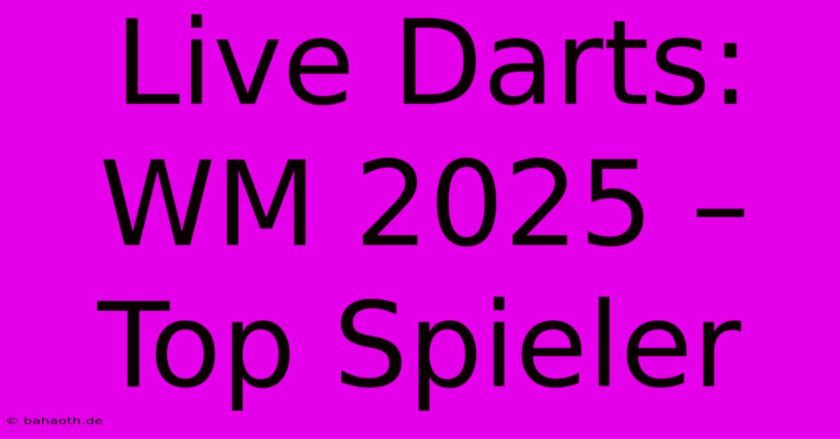 Live Darts: WM 2025 –  Top Spieler