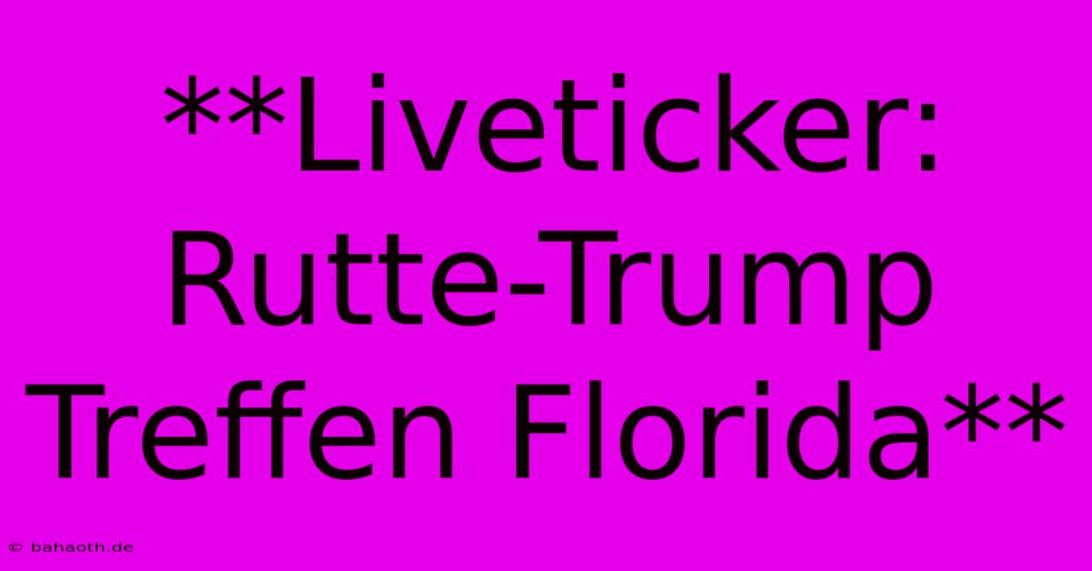 **Liveticker: Rutte-Trump Treffen Florida**