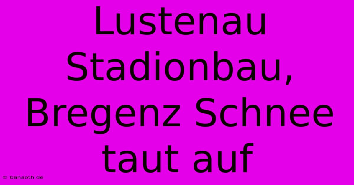 Lustenau Stadionbau, Bregenz Schnee Taut Auf