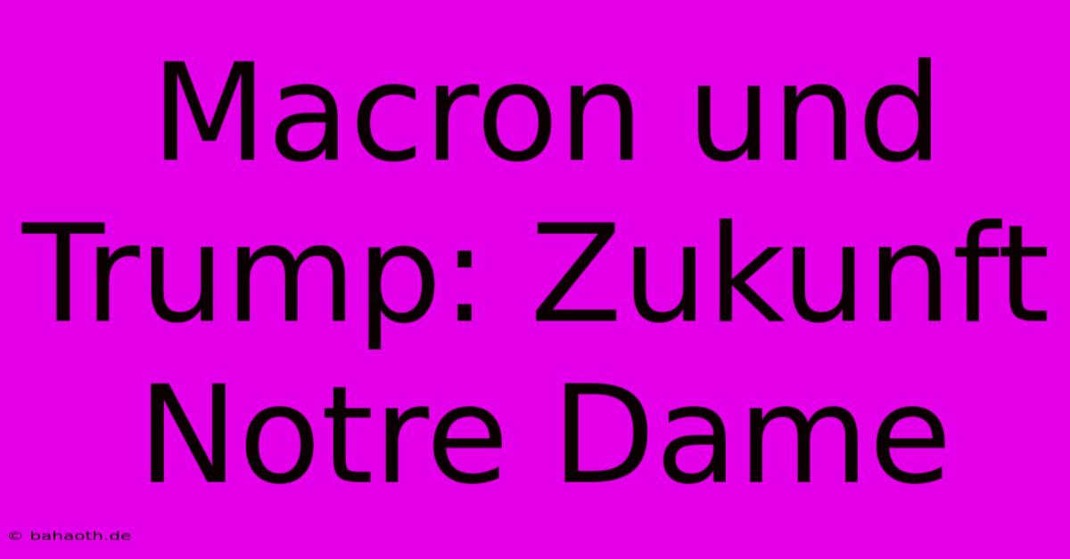 Macron Und Trump: Zukunft Notre Dame