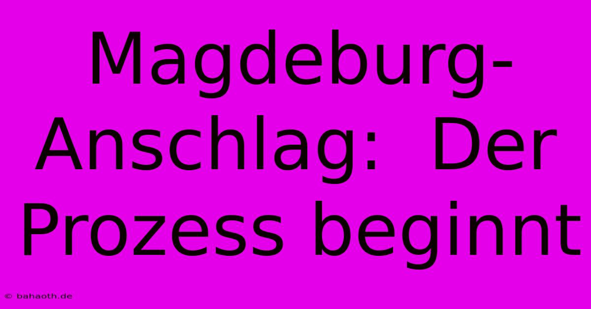 Magdeburg-Anschlag:  Der Prozess Beginnt