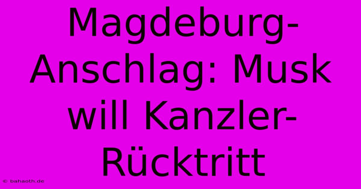 Magdeburg-Anschlag: Musk Will Kanzler-Rücktritt