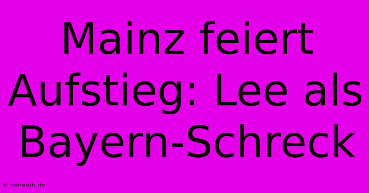 Mainz Feiert Aufstieg: Lee Als Bayern-Schreck