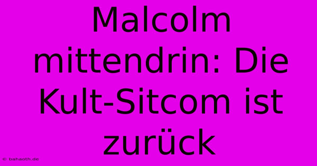 Malcolm Mittendrin: Die Kult-Sitcom Ist Zurück