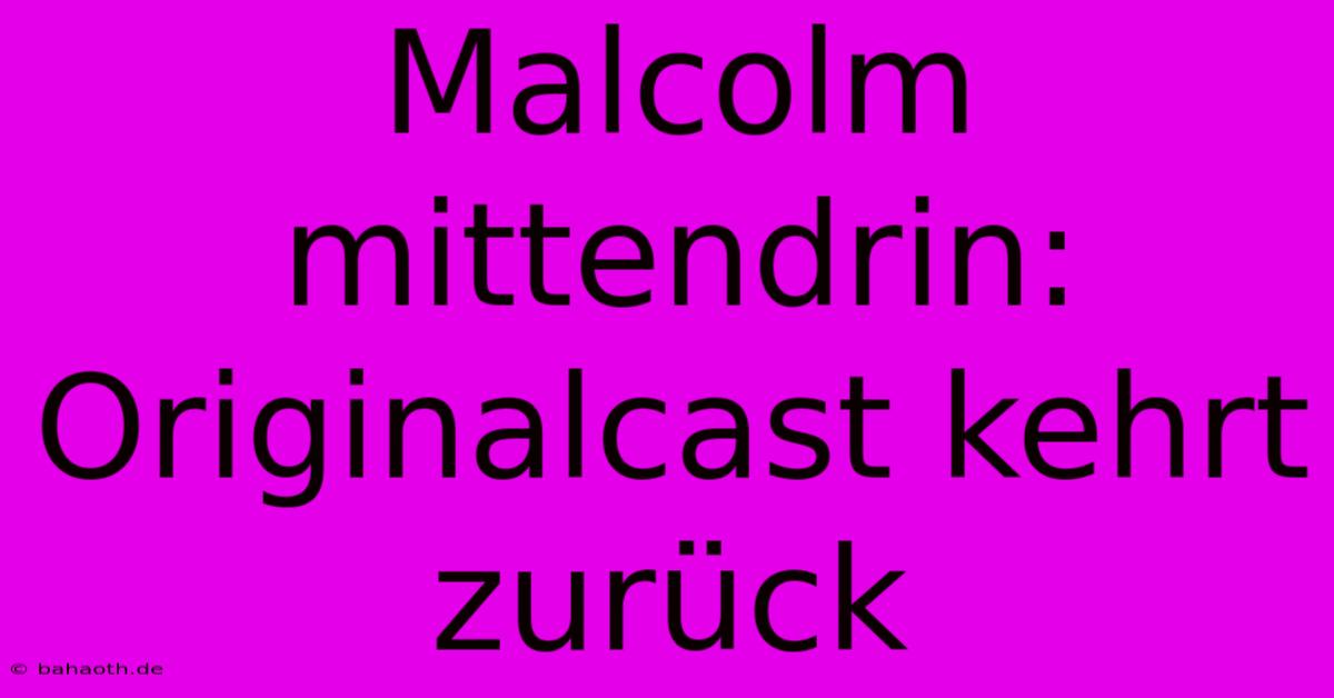 Malcolm Mittendrin: Originalcast Kehrt Zurück