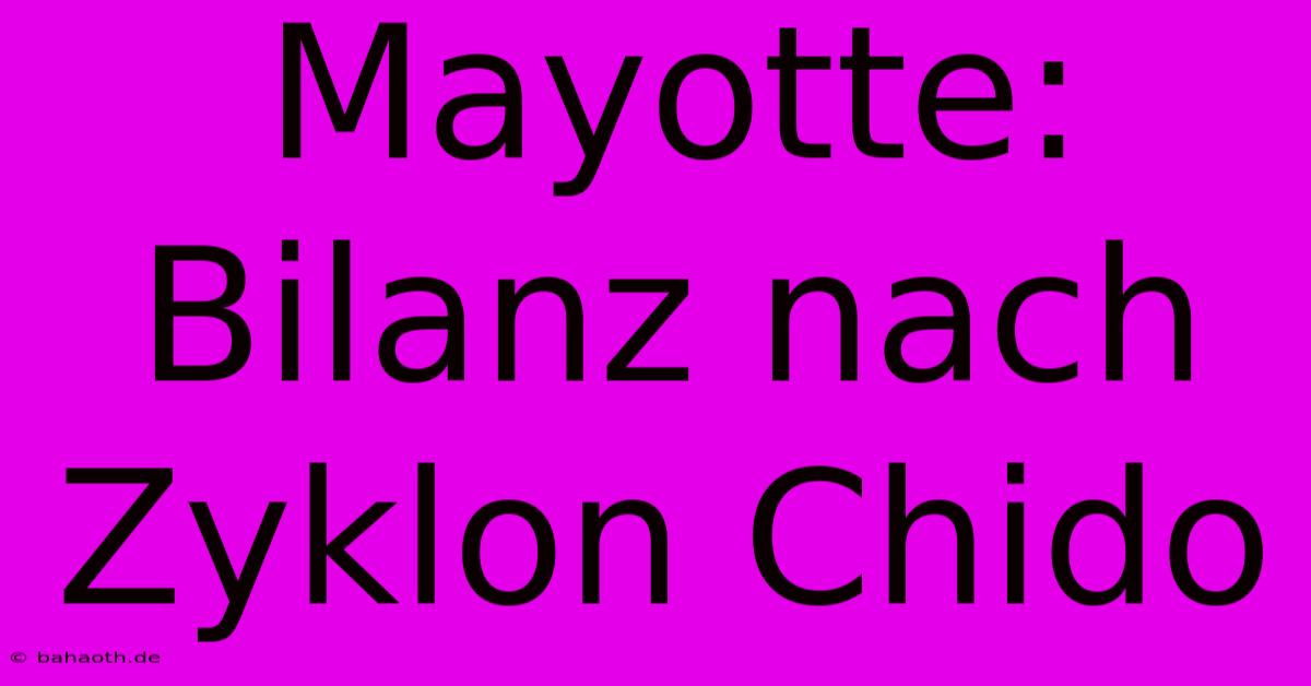 Mayotte: Bilanz Nach Zyklon Chido