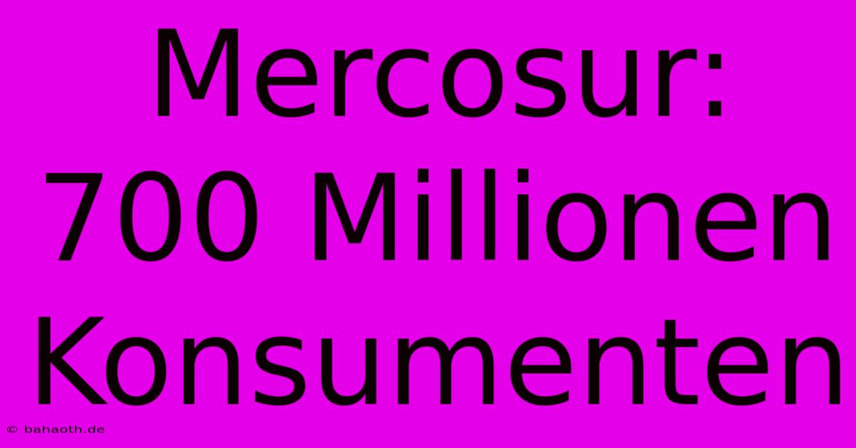 Mercosur: 700 Millionen Konsumenten