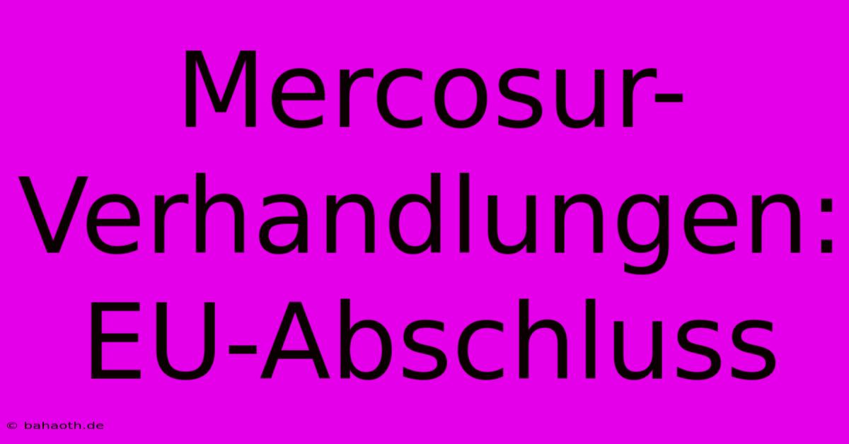 Mercosur-Verhandlungen: EU-Abschluss