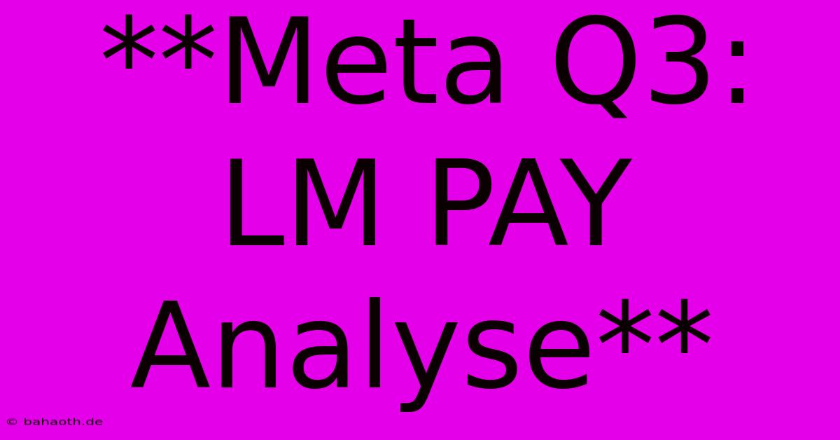 **Meta Q3: LM PAY Analyse**