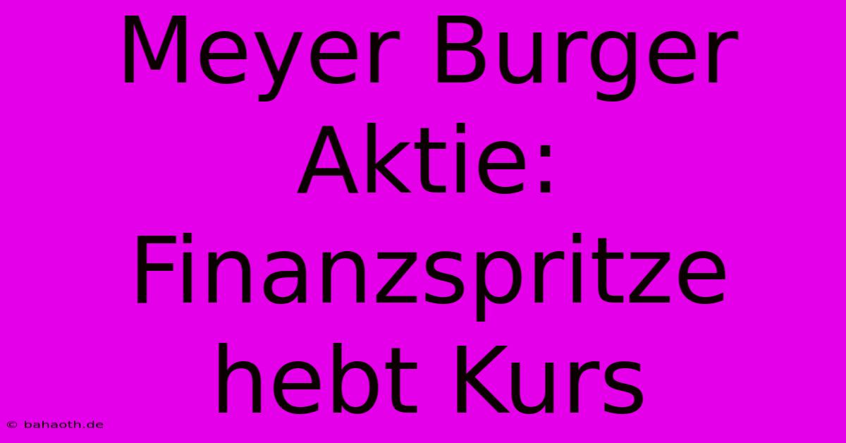 Meyer Burger Aktie: Finanzspritze Hebt Kurs