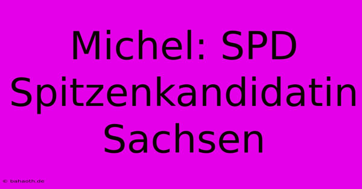 Michel: SPD Spitzenkandidatin Sachsen