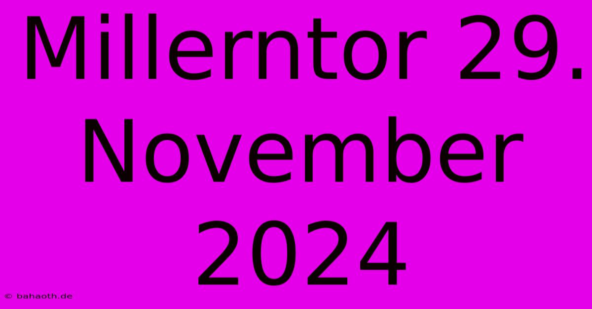 Millerntor 29. November 2024