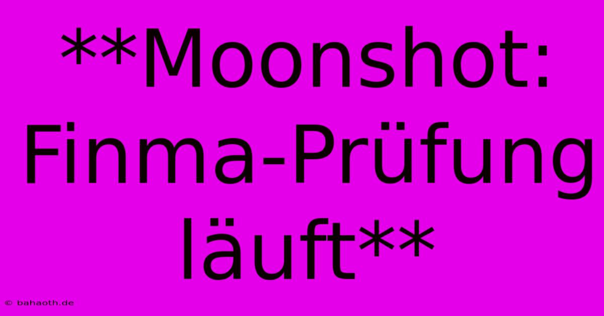 **Moonshot: Finma-Prüfung Läuft**