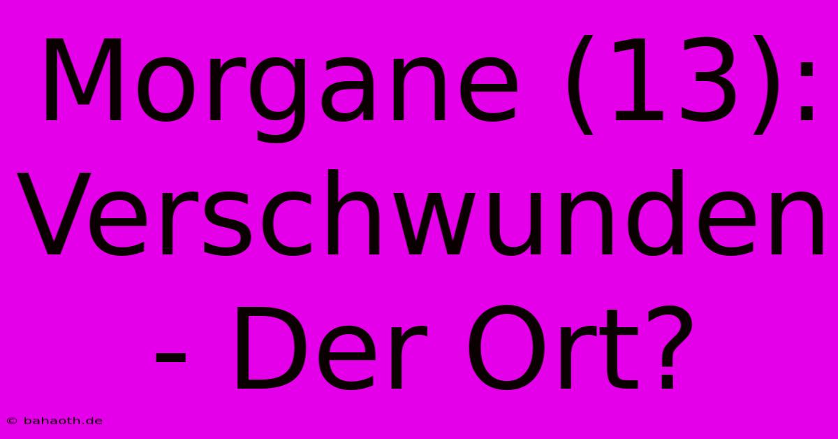 Morgane (13): Verschwunden - Der Ort?