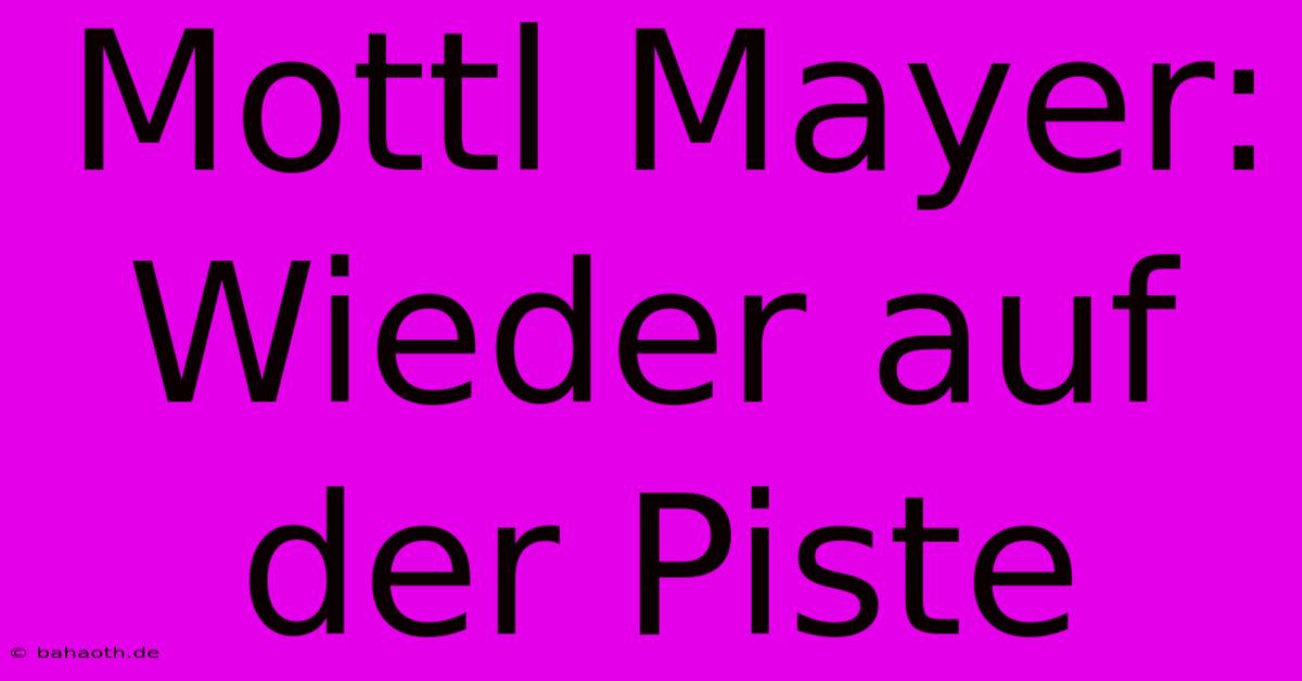 Mottl Mayer: Wieder Auf Der Piste