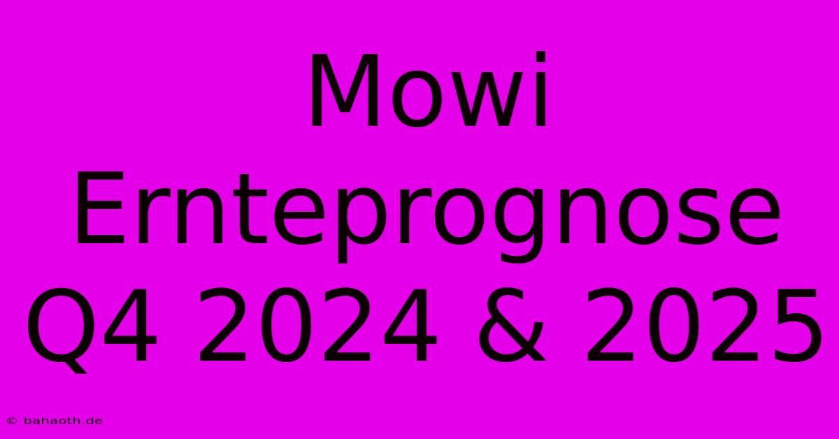 Mowi Ernteprognose Q4 2024 & 2025