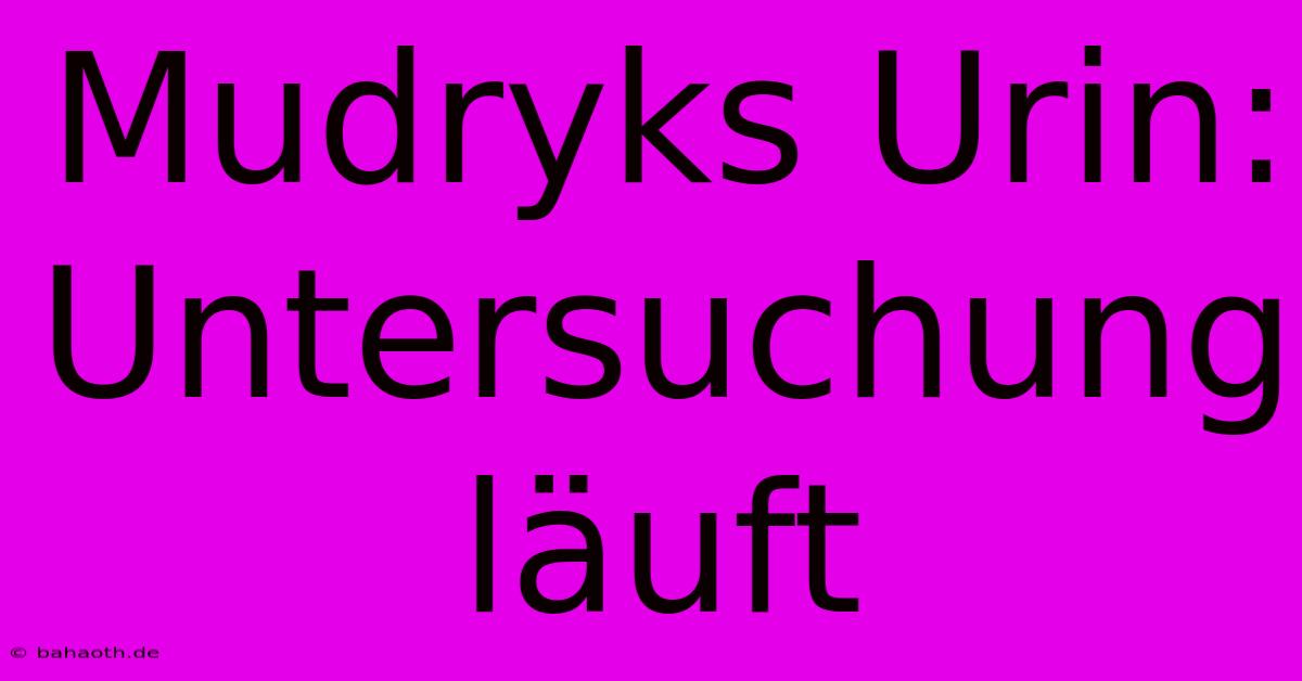 Mudryks Urin:  Untersuchung Läuft