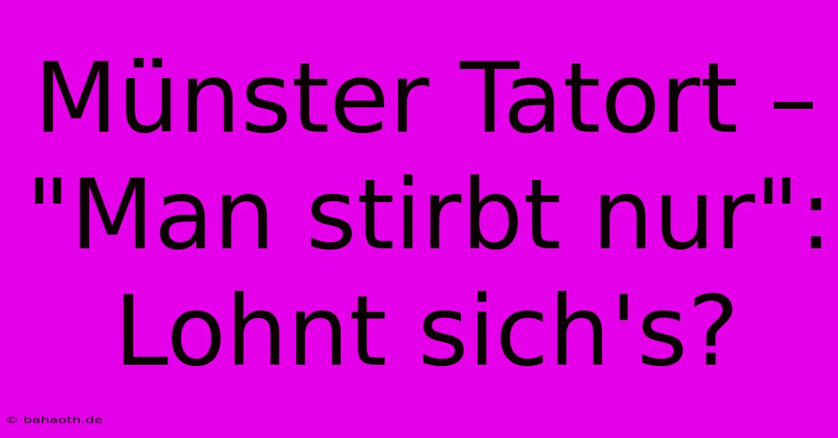 Münster Tatort – 