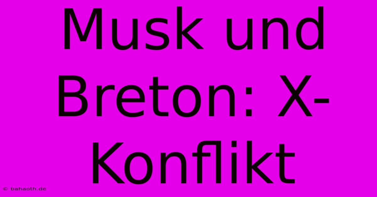 Musk Und Breton: X-Konflikt