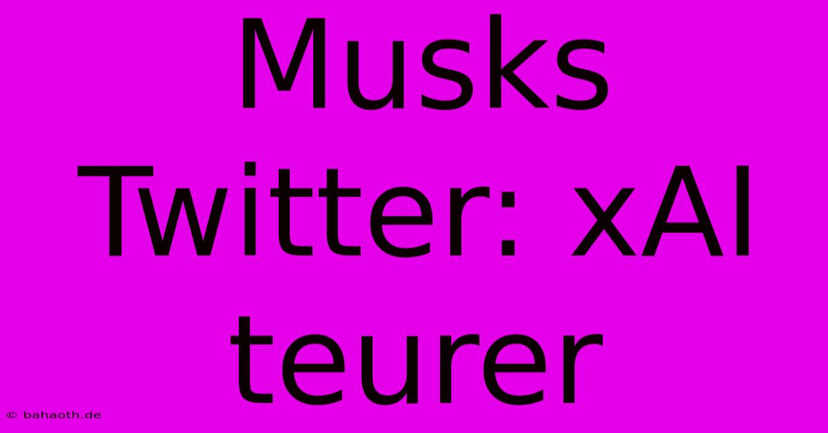 Musks Twitter: XAI Teurer