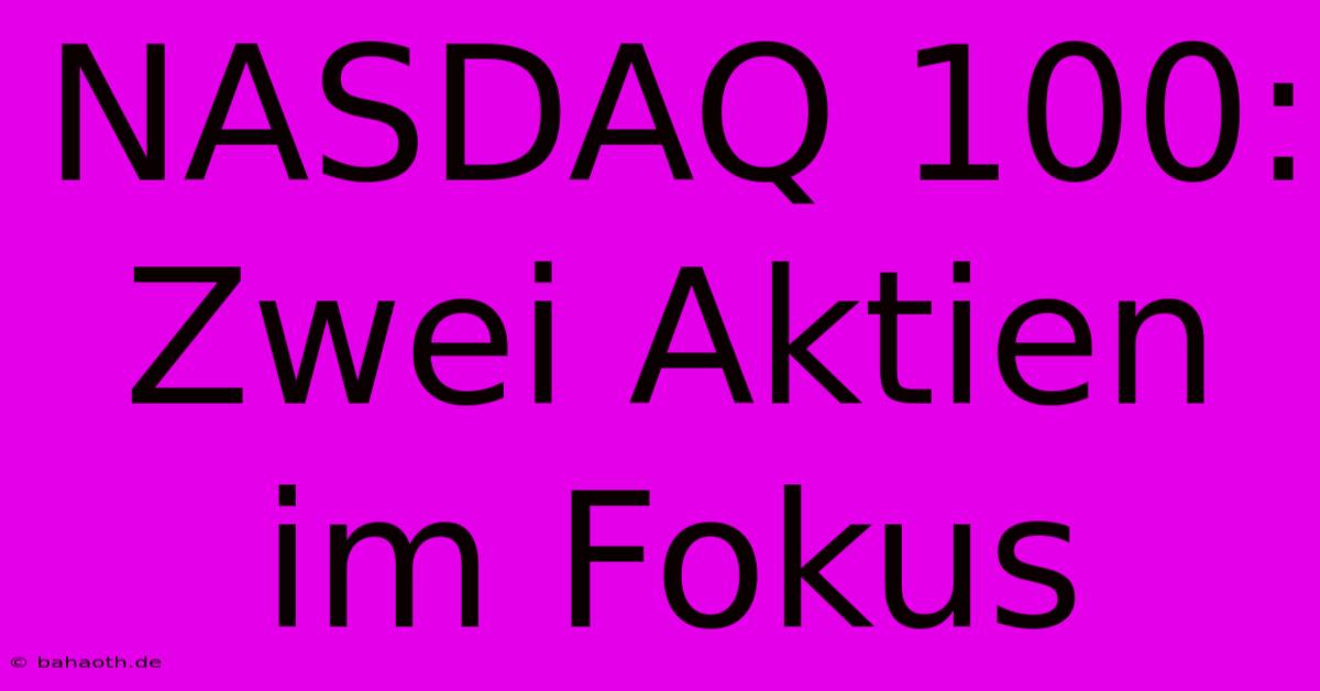 NASDAQ 100:  Zwei Aktien Im Fokus