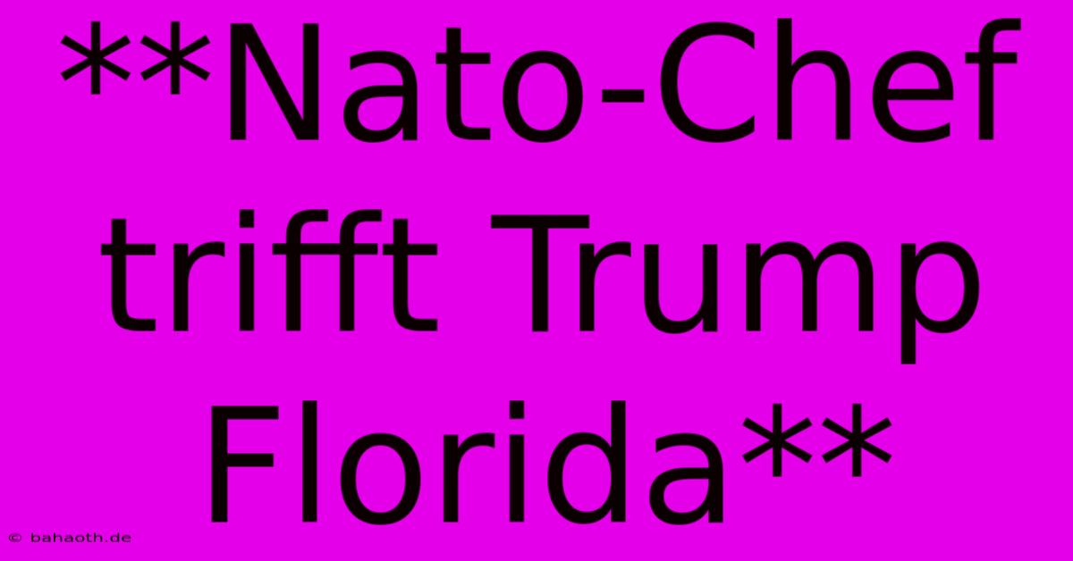 **Nato-Chef Trifft Trump Florida**