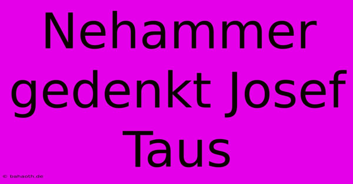 Nehammer Gedenkt Josef Taus