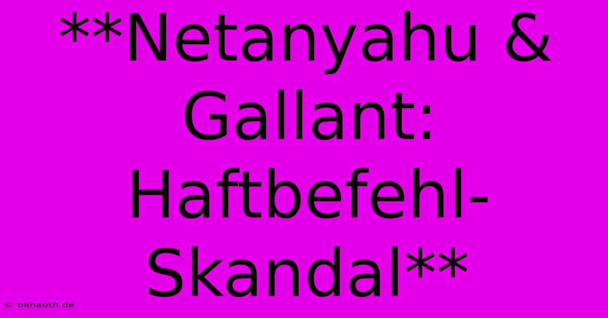 **Netanyahu & Gallant: Haftbefehl-Skandal**