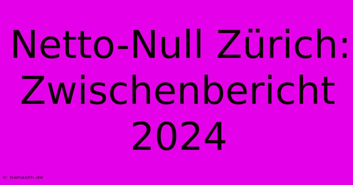 Netto-Null Zürich: Zwischenbericht 2024