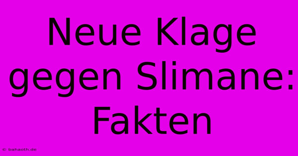 Neue Klage Gegen Slimane: Fakten