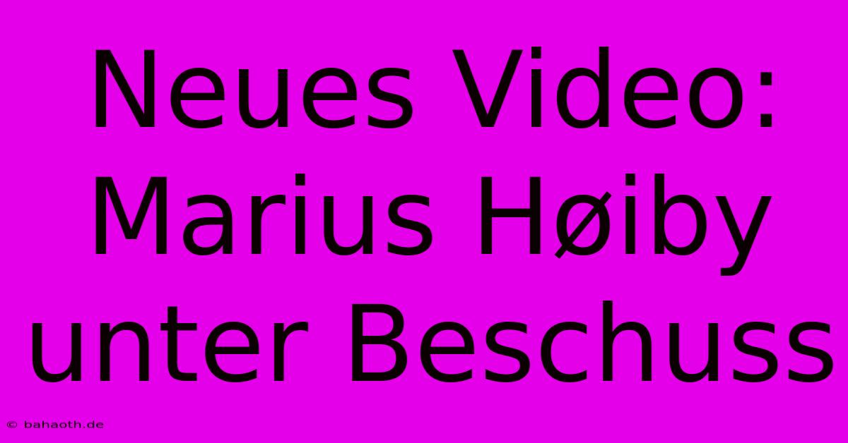 Neues Video: Marius Høiby Unter Beschuss