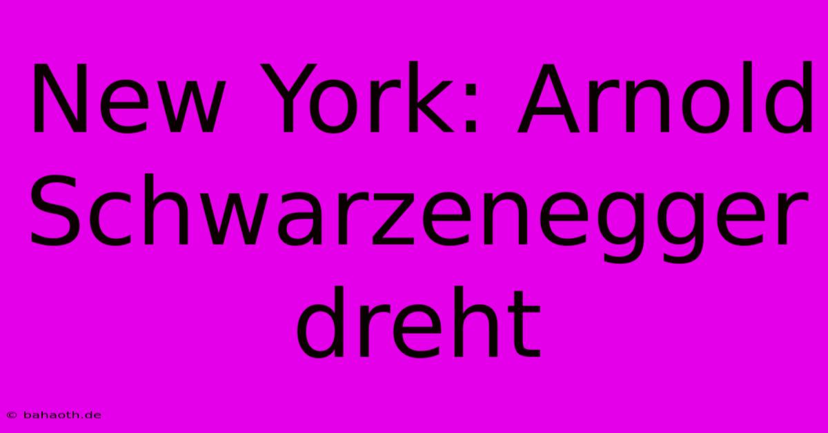 New York: Arnold Schwarzenegger Dreht