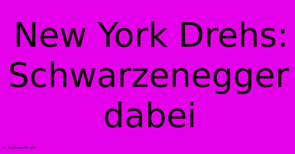 New York Drehs: Schwarzenegger Dabei