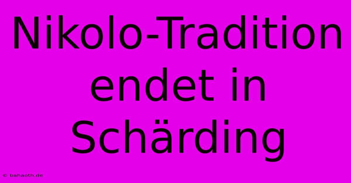 Nikolo-Tradition Endet In Schärding