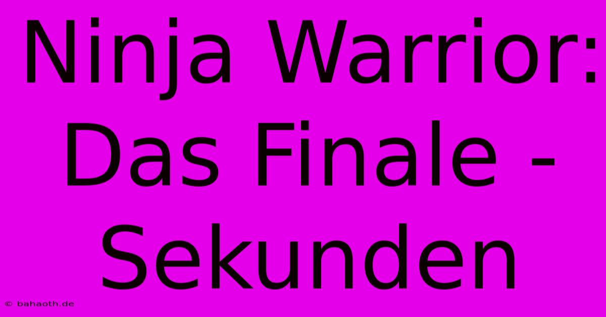 Ninja Warrior: Das Finale - Sekunden